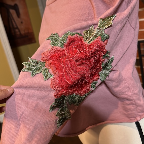 BLUE BLUSH floral long sleeve crop top size small - Picture 5 of 7